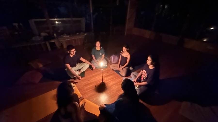 Candlelit sharing circle