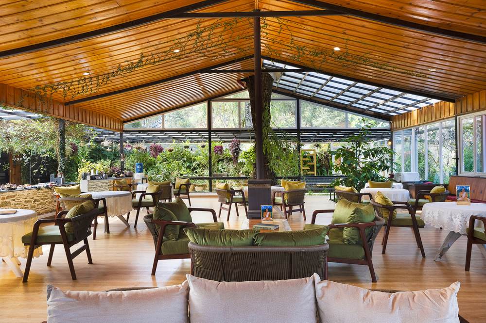Farm-fresh satvic dining area