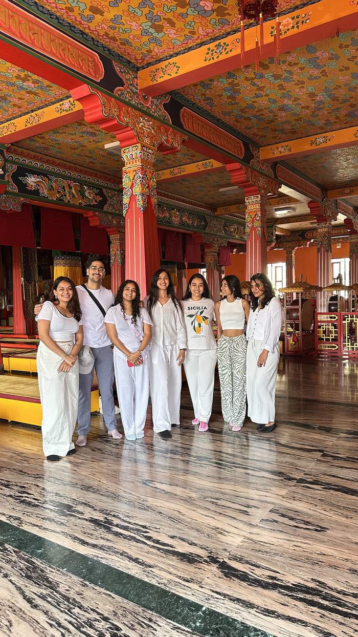 Group at temple in Dunagiri