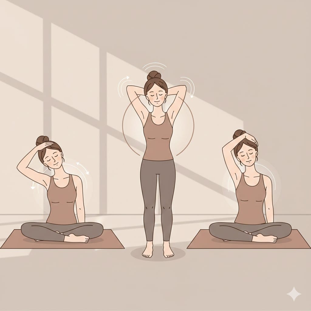 Shoulder and neck stretch yoga